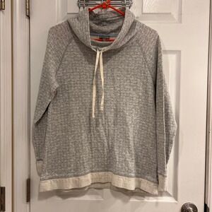 Talbots Women's Gray Geometric Print Cowl Neck Sweatshirt